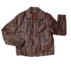 Vintage 70's Jean Pierre‎ Paris New York leather jacket Size Large
